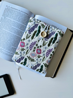 Sarung Kindle Bordir Bunga, Kantong Kindle Berlapis, Hadiah untuk Pecinta Buku, Pelindung E-reader