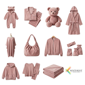 Soft Pink Color - High Quality 175cm 330gsm Double Face Cotton/Polyester <b>Knitted</b> Absorbent Breathable Velour Towel Fabric OEM - Product Image 3