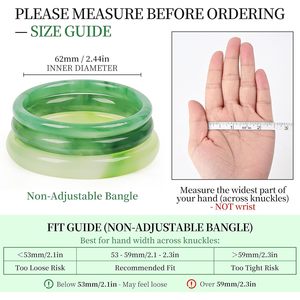 Bozamba Natural Jade <b>Bangle</b> Bracelet <b>Set</b> For Women Gift Jewelry Healing Wealth Luck Green Stone <b>Bangles</b> 3 Pcs - Product Image 5