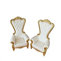 Chaise Trône Nouveau Design Chaise Trône Royale Roi & Reine Argentée Bjflamingo Luxe