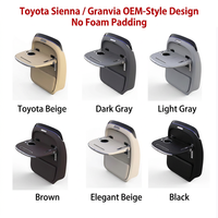 Table pliante pour siège arrière Toyota Sienna Granvia : porte-gobelet avec charge sans fil, plateau en cuir, 7 couleurs