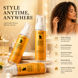 Hot New Organic 4-in-1 Light Hold Anti-Frizz Hypoallergenic Hair Styler Nourish Hydrate Add Shine Honey <b>Foaming</b> Mousse Camille - Product Image 5