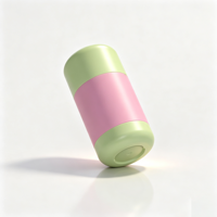 Flacon de déodorant en PP de 50 ml avec bouchon à clip, récipient en plastique rond pour baume parfumé solide