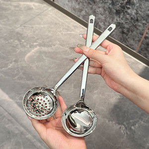 Louche à soupe en acier inoxydable 304, avec passoire, manche long, épaissie et profonde, multi-usages pour la cuisine et les plats chauds - Product Image 2