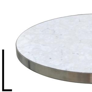 White <b>Marble</b> Sintered Stone <b>Table</b> <b>Top</b> with Gold Aluminum Edge | Luxury Commercial Tabletop Wholesale - Product Image 2