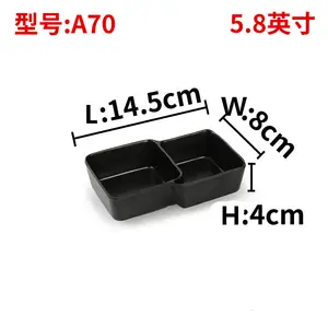 Japanese Restaurant Melamine Dipping Soy Sauce Dishes Sushi Wasabi Small Sauce Dish Black Frosted Melamine Bowl Plate Set