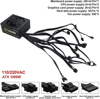 Alimentation PC de haute qualité 1000W 80 Plus, tension complète 24PIN ATX, alimentations PC pour jeux sur ordinateur de bureau