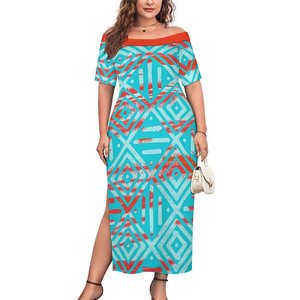 Precio barato Color sólido Escote <span class=keywords><strong>de</strong></span> un hombro Vestido con abertura alta Vestido <span class=keywords><strong>de</strong></span> <span class=keywords><strong>fiesta</strong></span> <span class=keywords><strong>de</strong></span> noche <span class=keywords><strong>de</strong></span> estilo tropical Hawaiano personalizado Vestido sexy - Product Image 6