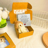Mini ours en peluche personnalisé pour le soutien émotionnel, avec carte, en boîte, pour soulager l'anxiété, cadeau en gros