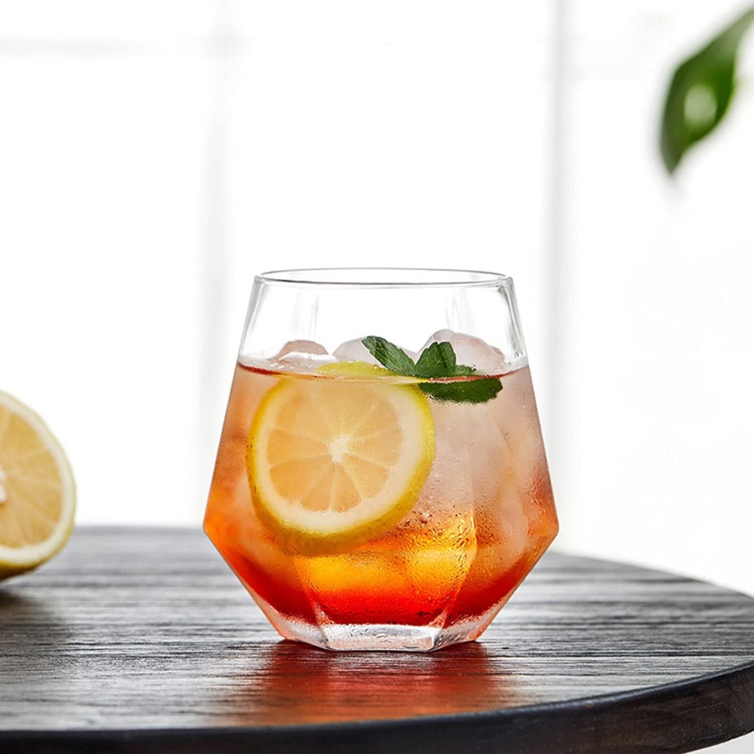 Wine Glass,Old Fashioned Cocktail Glass 10oz,Drinking Glass Cups Beer Glass Whisky Glass Vodka Cups Juice Cups