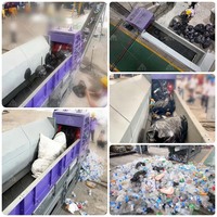 Ligne de tri des déchets MSW à grande vitesse, machine à déchiqueter les sacs horizontaux pour sacs poubelles et déchets solides