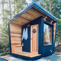 Sauna Luar Ruangan Ramah Lingkungan dari Kayu Solid untuk 4-6 Orang, Kombinasi Cold Plunge, Desain Modern, Villa Kubus, Siap Pakai, Perlengkapan Opsional Tersedia