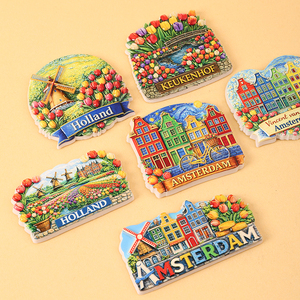 Imanes de Resina 3D Ecológicos con Diseño Art Deco de Ámsterdam, Pegatinas Magnéticas para Refrigerador, Recuerdo, Venta al Por Mayor - Product Image 4
