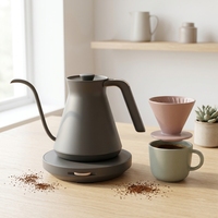 Bouilloire électrique à bec de cygne pour café filtre avec écran LCD, ébullition rapide et fonction maintien au chaud pour thé et café