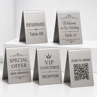 Numéro de table personnalisé en acier inoxydable 10x15cm, panneau en forme de A pour les tables de restaurant