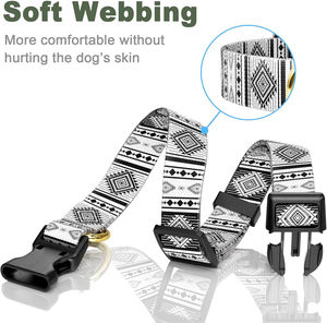 보헤미안 트라이벌 패턴 나일론 애완견 목줄 (골드 D링, 맞춤형 버클, 열전사 프린팅, 소형견, 중형견, 대형견용) - Product Image 4