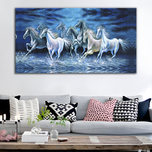 Poster su Tela con Cavallo in Corsa, <span class=keywords><strong>Arte</strong></span> Murale Vintage con Uccelli Marini e Paesaggio Marino, Decorazione per Dormitorio - Product Image 4