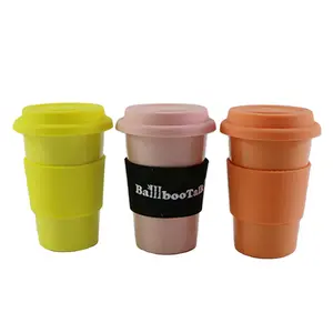 Reusable bio based PLA Plastic Tumbler to Go, Coffee and Tea cup with Cover and lid Melamine free