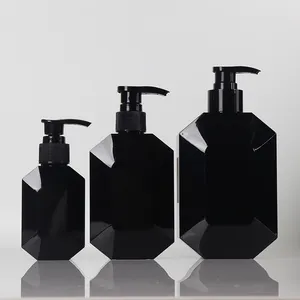 plastic shampoo 250ml bouteille de shampooing eco friendly matte plastic shampoo luxury bottle square matte black
