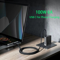 Produk Tren 2026 Kabel Data Pengisian Cepat 100w 6a Usb Tipe C ke Tipe C untuk Ponsel Android Kabel Transfer Kecepatan Tinggi
