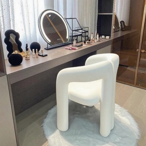 Silla de <span class=keywords><strong>Maquillaje</strong></span> Moderna de Metal Estilo Crema para el Hogar, Salón de Uñas, Dormitorio, Respaldo de Lujo Ligero, Personalizable, Sin Ensamblaje, Taburete para Mesa de <span class=keywords><strong>Maquillaje</strong></span> - Product Image 5