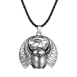 Diable Yeux Scarabes Vintage Antique Argent Hommes Bijoux Nordique Slave Corbeau Rune Nord Pirate Viking Bousier Pendentif Colliers - Product Image 2