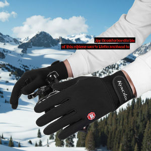 Guanti in Pelle a Dita Intere Unisex Invernali in Poliestere Impermeabili Antivento Termoisolanti per Sport Quotidiani all'Aperto e Ciclismo - Product Image 1