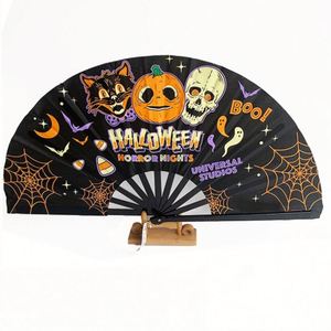 Halloween Festival Large 33cm Kung Fu Clack Fan Customized Logo Pride Bamboo Craft Traditional Angel for Party Rave <b>Rainbow</b> - Product Image 2