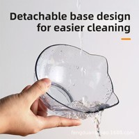 Bols pour chats en forme de U à double compartiment avec support pour le cou et distributeur d'eau automatique en plastique pour l'alimentation des animaux de compagnie