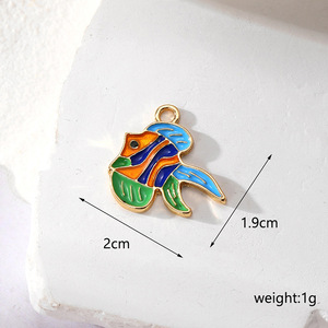 Ciondolo Fai-da-Te in Lega Smaltata a Forma di Pesce Tropicale, Graziosi Charm di Animali Marini - Product Image 6