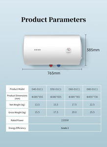 <span class=keywords><strong>Chauffe</strong></span>-<span class=keywords><strong>eau</strong></span> électrique vertical ou horizontal de 50 L/80 L pour douche avec affichage de la température - Product Image 6