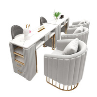 Ensemble table et chaise de salon de beauté et spa pour ongles avec aspirateur