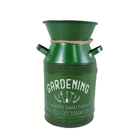 Seau à fleurs pour la maison et le jardin, en métal galvanisé, style ferme, décoratif, pot en métal, jardinière en fer, pichet décoratif