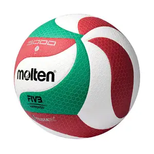 ลูกวอลเลย์บอล V5M5000หลอมเหลวแบบดั้งเดิมขนาดมาตรฐาน5ลูกพียูสำหรับนักเรียนผู้ใหญ่และวัยรุ่นฝึกซ้อมกลางแจ้ง
