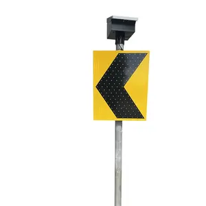 Segno di freccia a Led rettangolare con pellicola riflettente gialla e segnale stradale a Led a energia solare