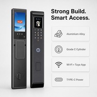 Serrure de porte intelligente à empreinte digitale, reconnaissance faciale 3D, clavier, WiFi, application TUYA, Cloud Grade C, cylindre en alliage d'aluminium, entrée sans clé pour la maison