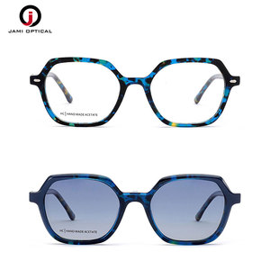 Nuevas gafas de acetato hechas a mano con montura cuadrada, montura óptica con clip magnético para gafas de sol para mujer - Product Image 1