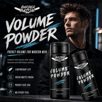 Poudre volumisante pour cheveux sans résidus BARBERBATTLE BRANDED 25g, poudre volumisante mate pour cheveux pour hommes