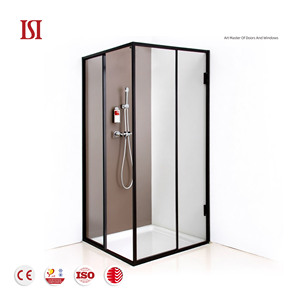 Cabine de <span class=keywords><strong>douche</strong></span> coulissante moderne sur mesure en verre trempé transparent étanche avec receveur en acrylique pour appartement, hôtel, salle de sport - Product Image 1
