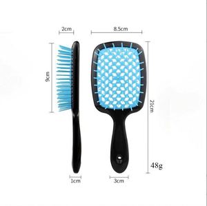 Cepillo para el cabello con logotipo personalizado, superventas, multicolor, con diseño hueco, para desenredar cabello húmedo y seco, masajeador de cuero cabelludo, cepillo ventilado para el cabello - Product Image 2