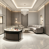 Design d'intérieur moderne pour bijouterie de luxe, vitrine de présentation de bijoux en verre sur mesure, solution complète pour la boutique