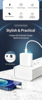 Chargeur rapide USB PD 20W, adaptateur de chargeur mural rapide avec port Type-C, bloc de charge rapide universel pour téléphone portable
