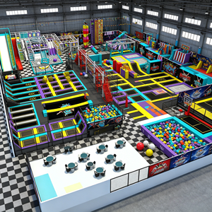 Solution clé en main : équipement de terrain de jeux intérieur de luxe de 2800 m² avec toboggan en spirale et <span class=keywords><strong>parc</strong></span> de trampolines pour projet commercial - Product Image 1