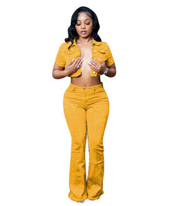 뜨거운 판매 다채로운 플레어 스트레치 바지 정장 - Product Image 3