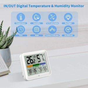 Thermomètre et hygromètre électroniques portables à grand écran avec rétro-éclairage et aimant - Product Image 5