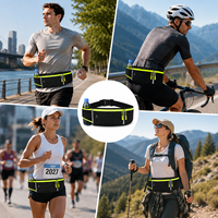 Ceinture de course à 3 poches avec porte-bouteille, légère et réglable, pour le jogging et le marathon