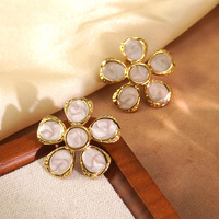 Boucles d'oreilles en acier inoxydable européennes et américaines, motif goutte d'huile, design de niche de luxe léger