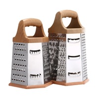 Dd1080 Keuken Gadgets Hout Handvat Hakken 6 In 1 Multifunctionele Rasp Roestvrijstalen Doos Rasp Dunschaar Snijmachine
