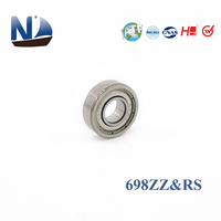 698ZZ Bantalan Bola Alur Dalam Ukuran Mikro 8x19x6mm Presisi P6 Z3/Z4 Peredam Kebisingan Rendah Pelindung Logam Ganda Komponen Putar Tugas Ringan