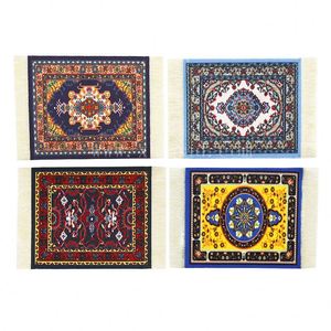 Sous-verres de style arabe en gros, écologiques, en tissu et caoutchouc, aspect tapis, épaisseur 3 mm, pour cadeaux - Product Image 4